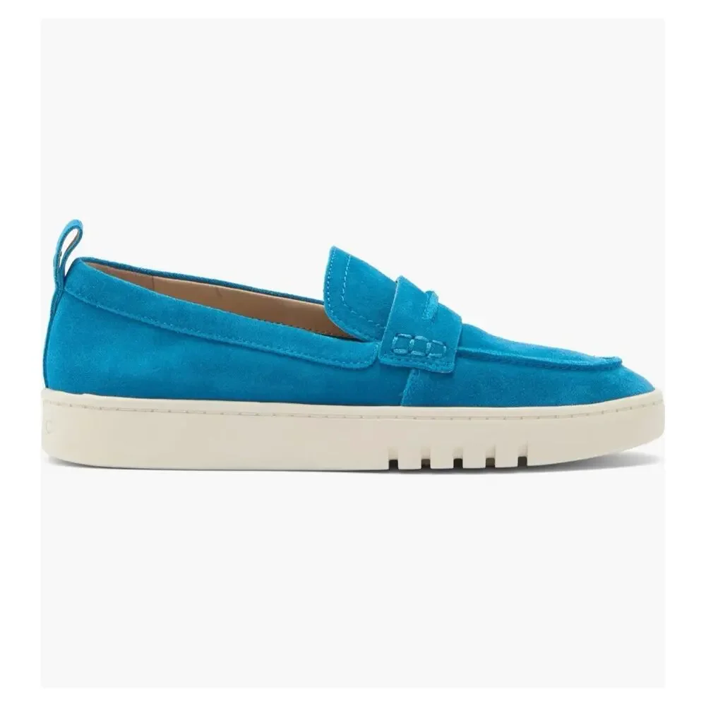Vionic Loafers Womens SZ 8.5 Uptown Penny Slip On Suede Turquoise Blue Shoes New